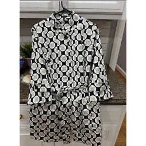 madison polka dot overcoat with belt women's medium